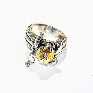 Silver & Gold Frog Ring